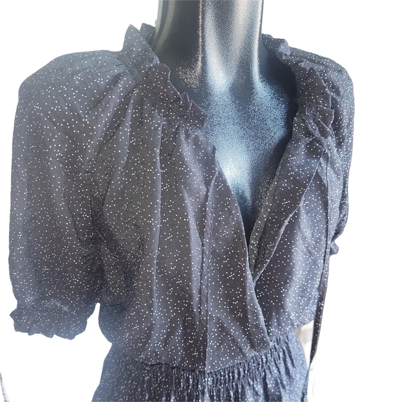 Alice Blue Short Sleeve Polka Dot Top In Black and White L - Picture 3 of 7